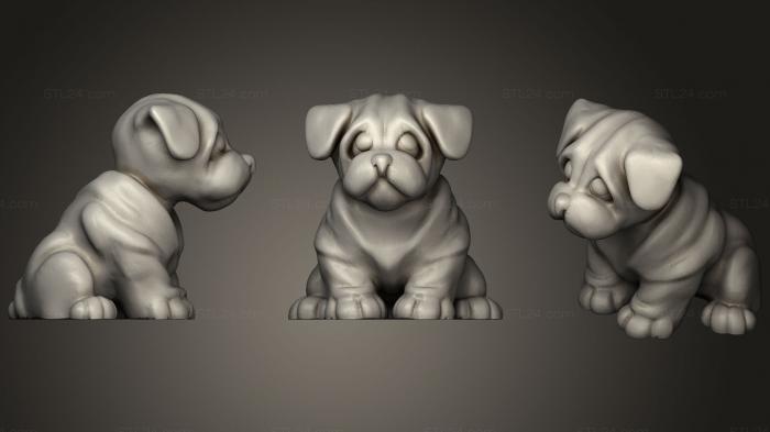 Статуэтки животных (Маленькая собака, STKJ_1471) 3D модель для ЧПУ станка